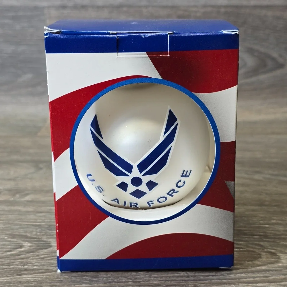 US Air Force Military Glass Christmas Ornament Krebs Glas Aim High Fly Fight Win